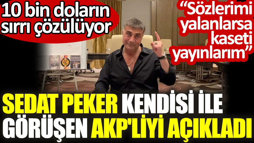 Sedat Peker kendisi ile görüşen AKP'liyi açıkladı. Sözlerimi yalanlarsa kaseti yayınlarım