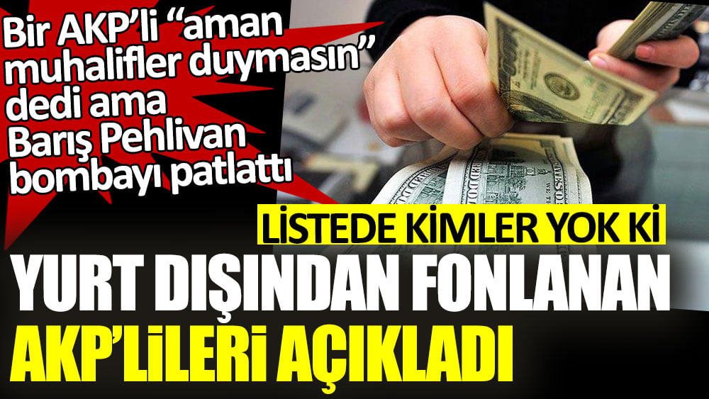 Barış Pehlivan yurt dışından fonlanan AKP'lileri açıkladı! Listede kimler yok ki...
