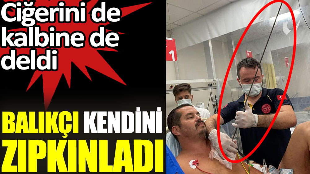 Balıkçı kendini zıpkınladı