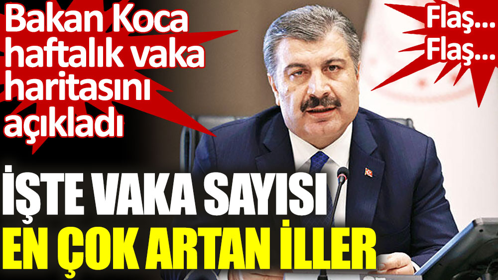 Haftalık vaka haritası açıklandı. İşte vaka sayısı en çok artan iller