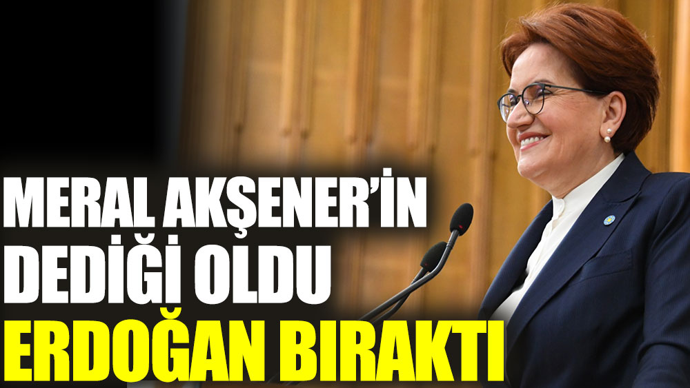 Meral Akşener’in dediği oldu Erdoğan bıraktı