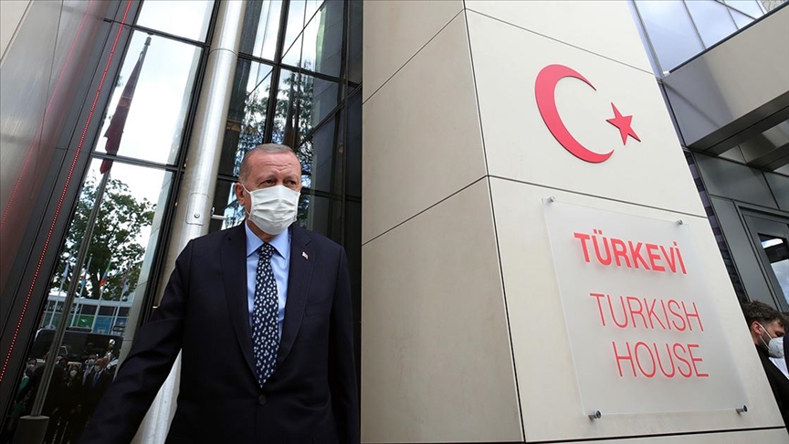 Erdoğan, Türkevi'nin açılışında konuşutu