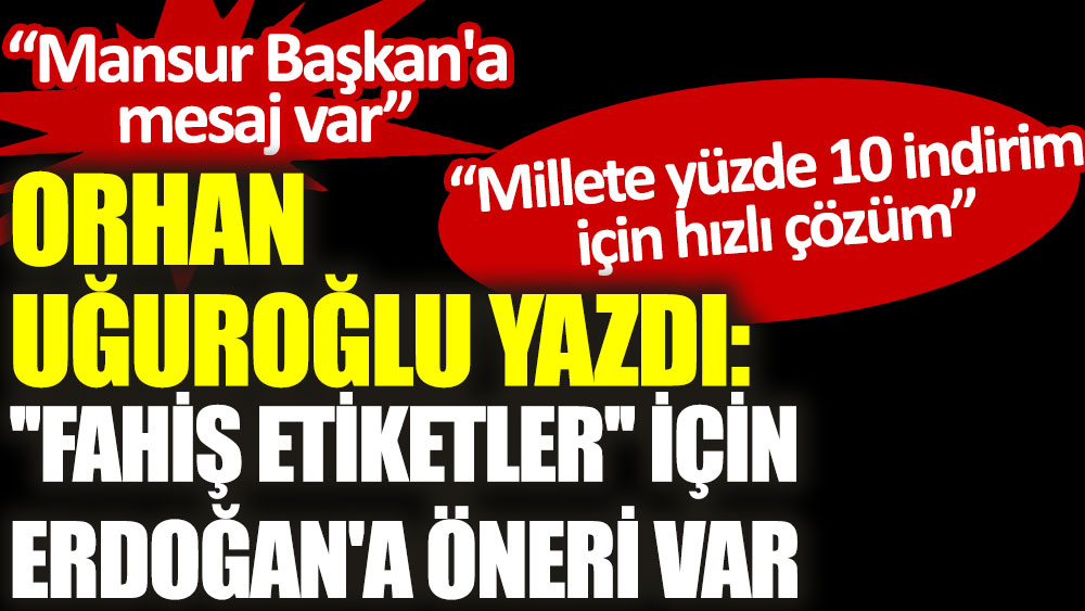 ''Fahiş Etiketler'' için Erdoğan'a öneri var