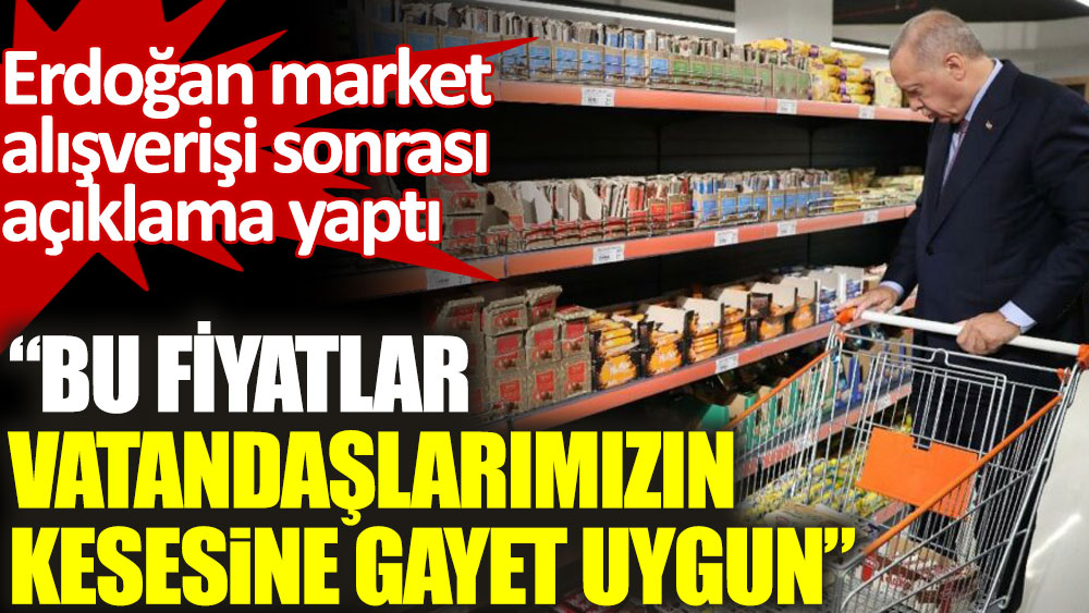 Erdoğan'dan market alışverişi sonrası açıklama: Fiyatlar vatandaşlarımızın kesesine gayet uygun!