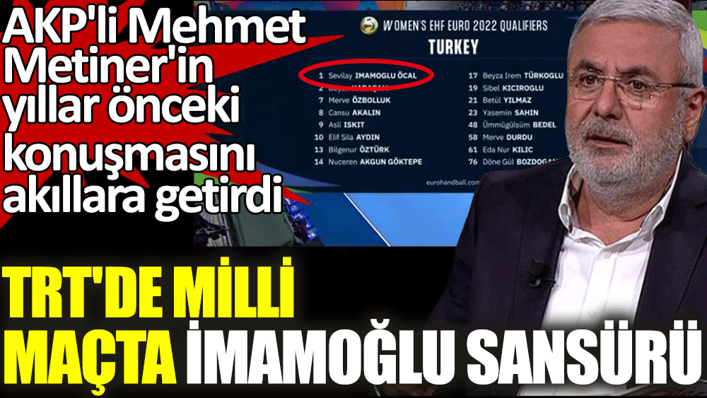 TRT'de milli maçta İmamoğlu sansürü. AKP'li Mehmet Metiner'in konuşmasını akıllara getirdi