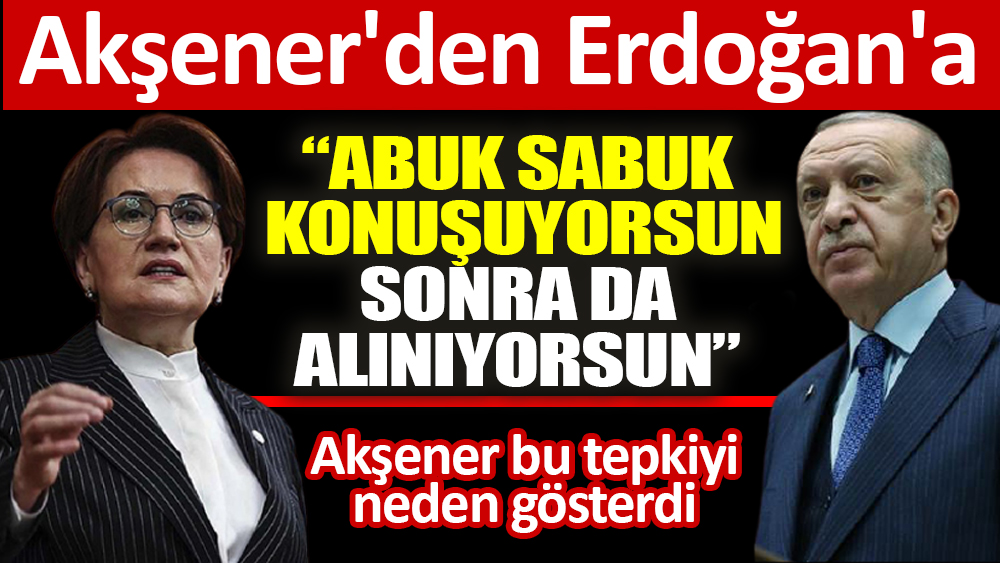 Akşener’den Erdoğan’a ‘Abuk sabuk konuşuyorsun sonra da alınıyorsun’