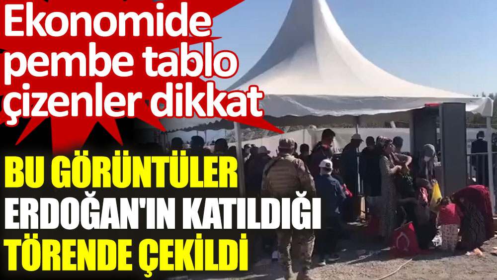 Bu görüntüler Erdoğan’ın katıldığı törende çekildi! Halk artan yiyecekleri topladı