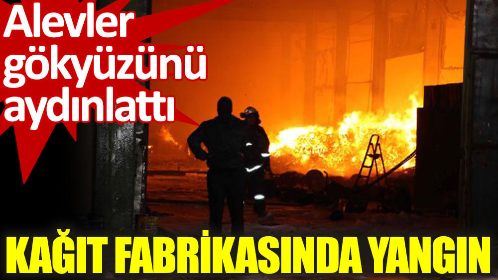 Kağıt fabrikasında yangın! Alevler gökyüzünü aydınlattı