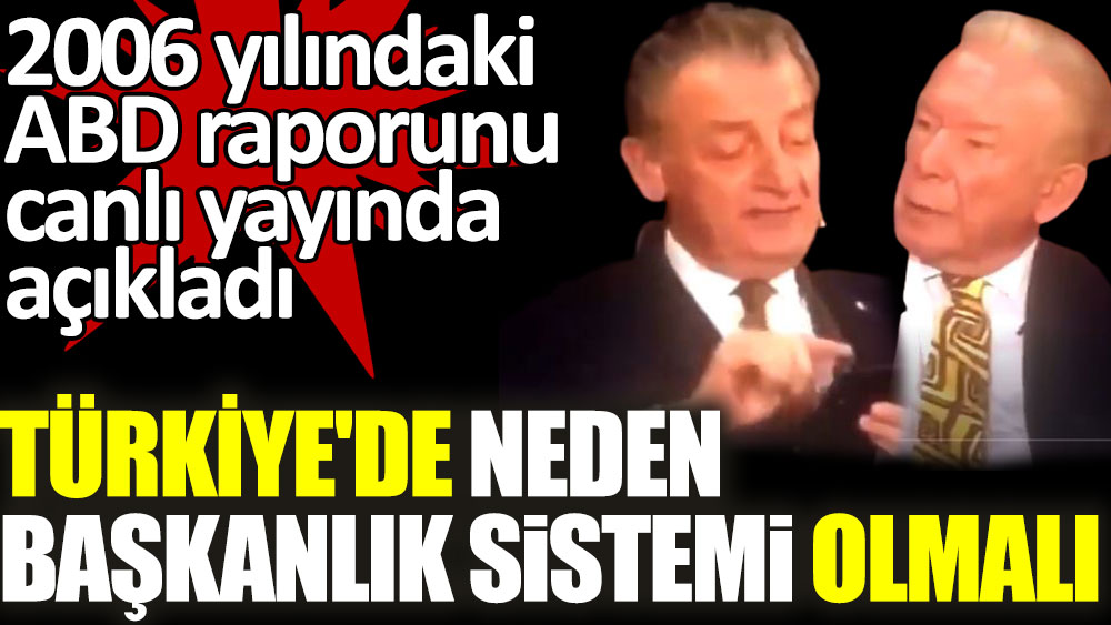 2006 yılındaki ABD raporunu canlı yayında ADD Başkanı Hüsnü Bozkurt Uğur Dündar'a açıkladı. Türkiye'de neden Başkanlık Sistemi olmalı