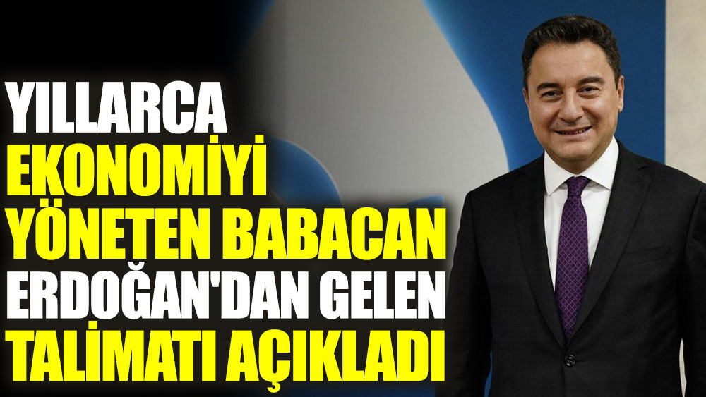 Yıllarca ekonomiyi yöneten Ali Babacan Erdoğan'dan gelen talimatı açıkladı