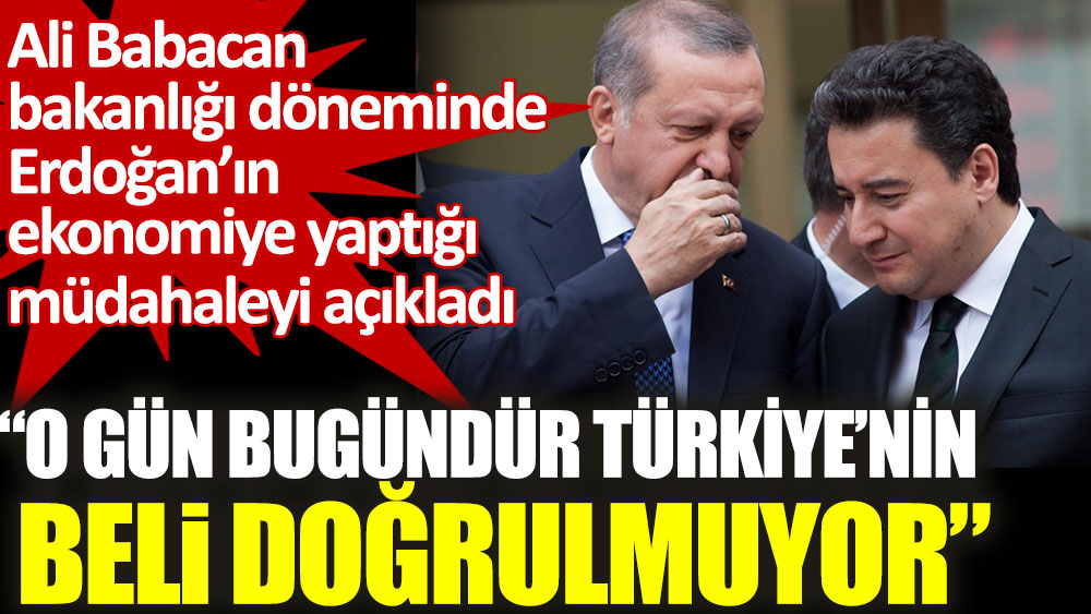 Ali Babacan bakanlığı döneminde Erdoğan’ın ekonomiye yaptığı müdahaleyi açıkladı