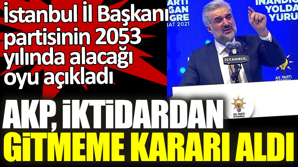 AKP iktidardan gitmeme kararı aldı! İstanbul İl Başkanı Osman Nuri Kabaktepe partisinin 2053 yılında alacağı oyu açıkladı