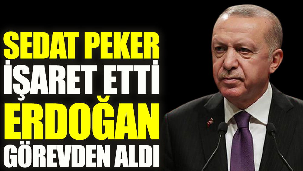 Sedat Peker işaret etti, Erdoğan görevden aldı