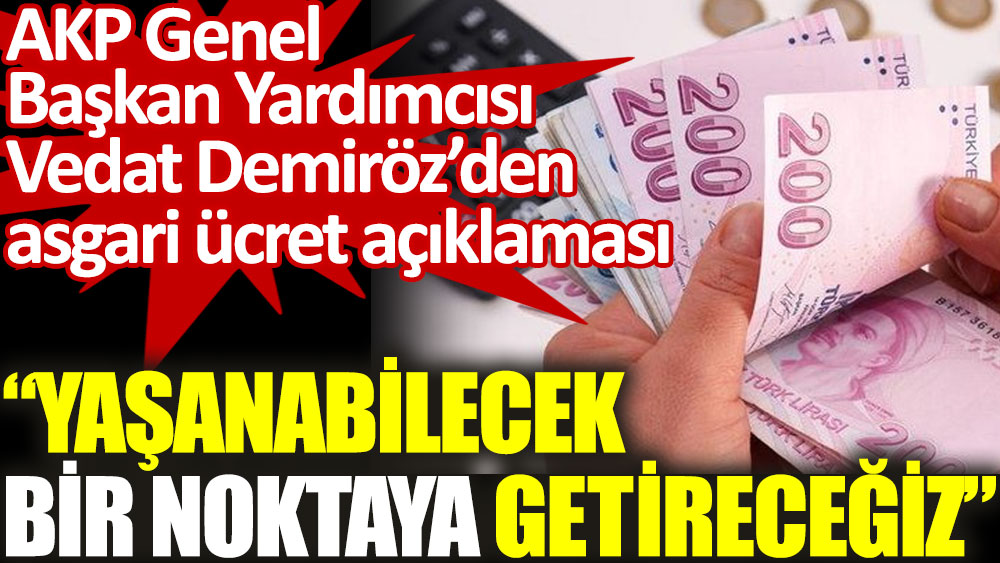 AKP Genel Başkan Yardımcısı'ndan asgari ücret açıklaması: "Yaşanabilecek bir noktaya getireceğiz"