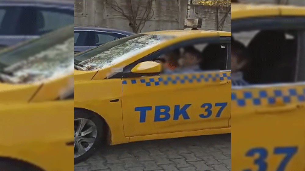 13 yaşındaki çocuk taksi kullanırken görüntülendi