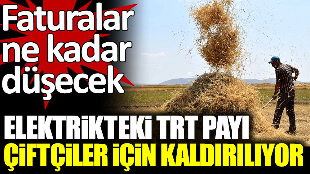 Elektrik faturasındaki TRT payı çiftçiler için kaldırılacak