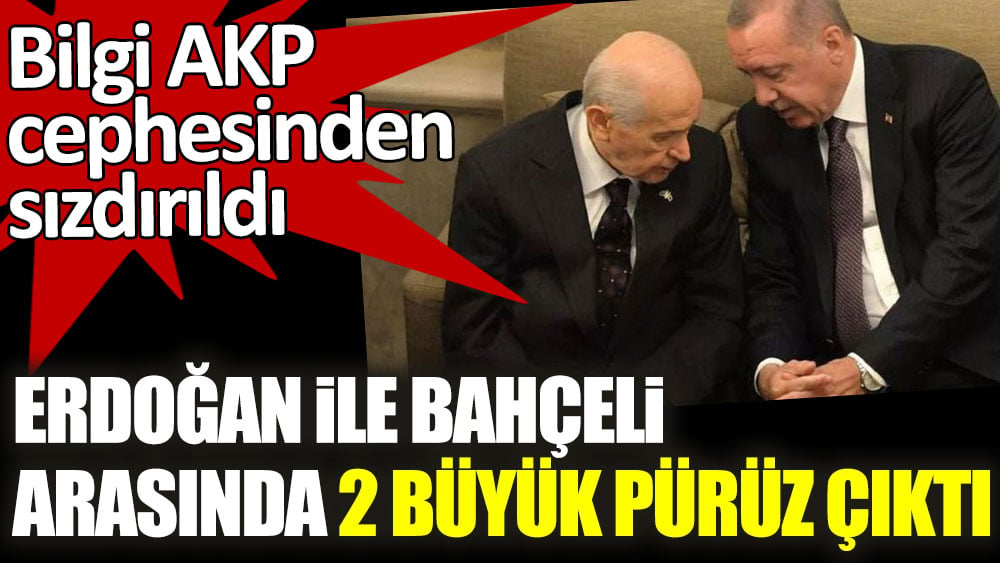 Erdoğan ile Bahçeli arasında 2 büyük pürüz çıktı! Bilgi AKP cephesinden sızdırıldı