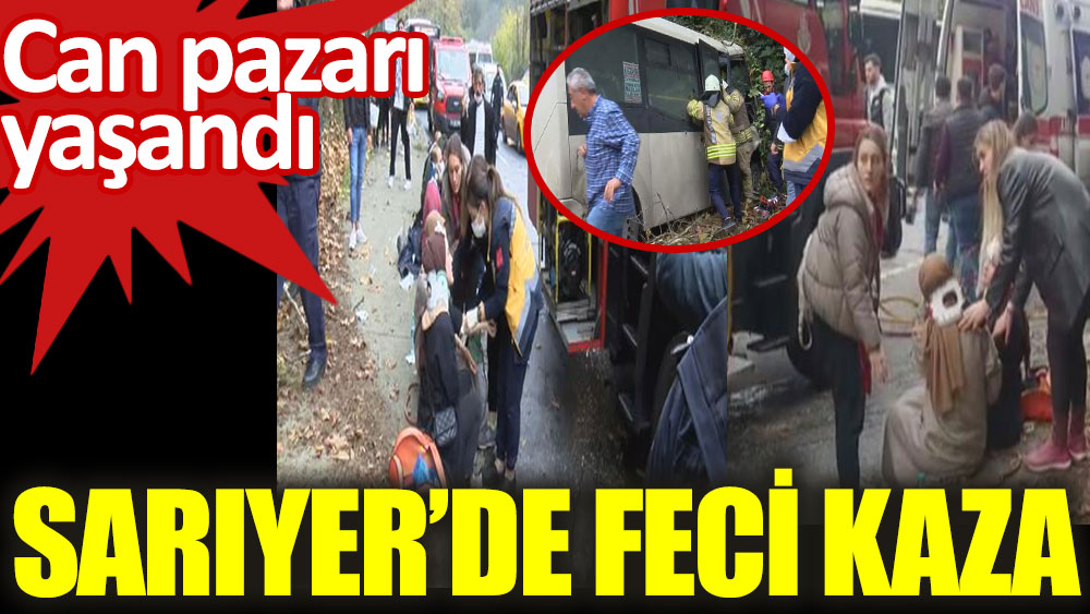 İstanbul Sarıyer'de yolcu minibüsü kaza yaptı!