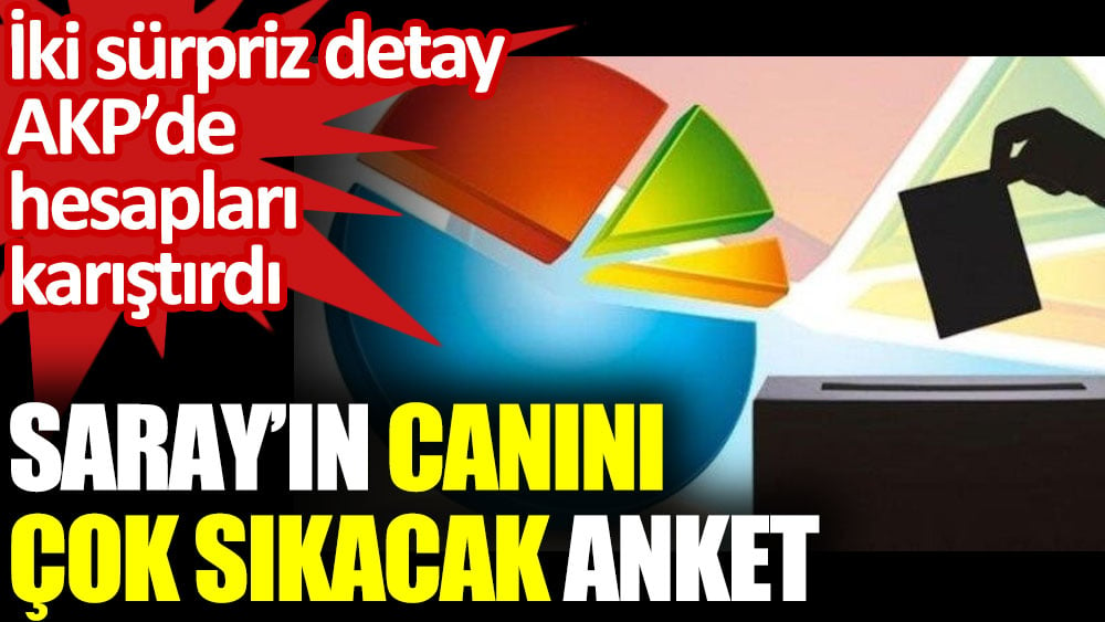 Saray’ın canını çok sıkacak anket. İki sürpriz detay AKP’de hesapları karıştırdı