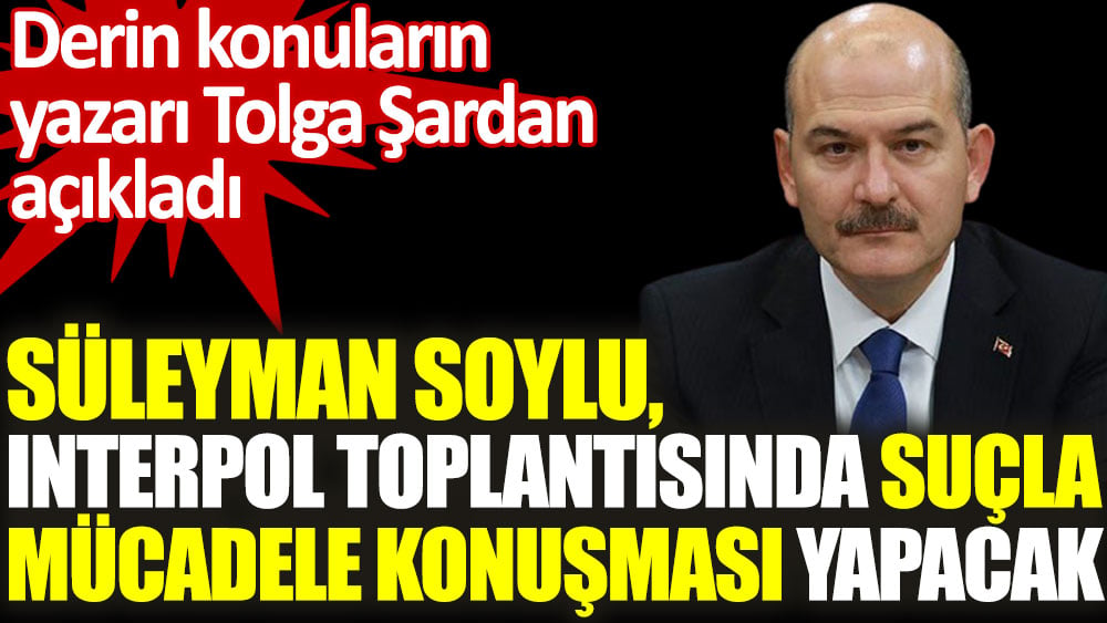 Derin konuların yazarı Tolga Şardan açıkladı. Süleyman Soylu Interpol'de suçla mücadele konuşması yapacak