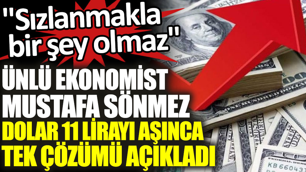 Ünlü ekonomist Mustafa Sönmez Dolar 11 lirayı aşınca tek çözümü açıkladı