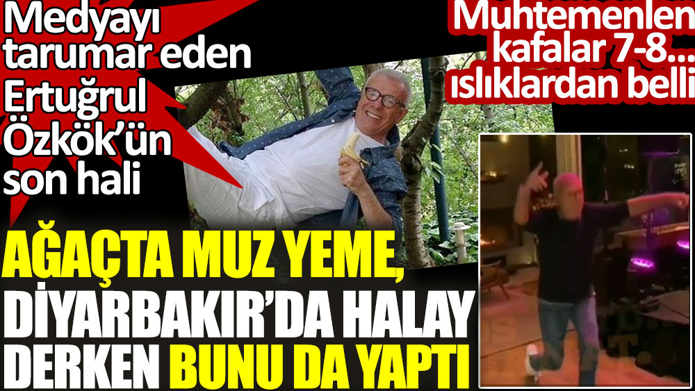 Medyayı tarumar eden Ertuğrul Özkök'ün son hali. Ağaçta muz yeme, Diyarbakır’da halay derken bunu da yaptı