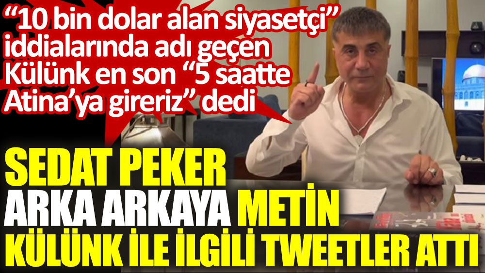 Sedat Peker, arka arkaya AKP'li Metin Külünk ile ilgili tweetler attı