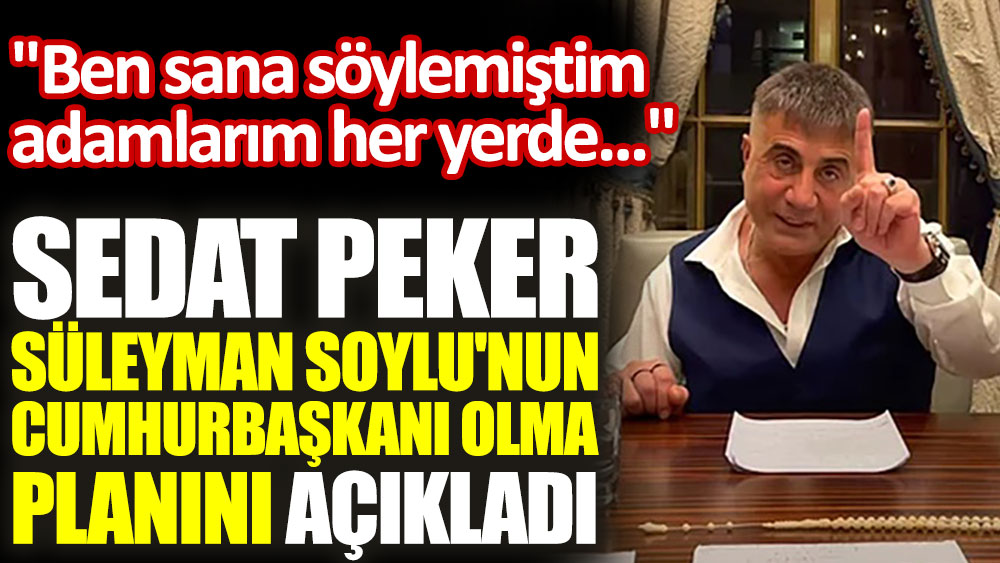 Sedat Peker, Süleyman Soylu'nun Cumhurbaşkanı olma planını açıkladı