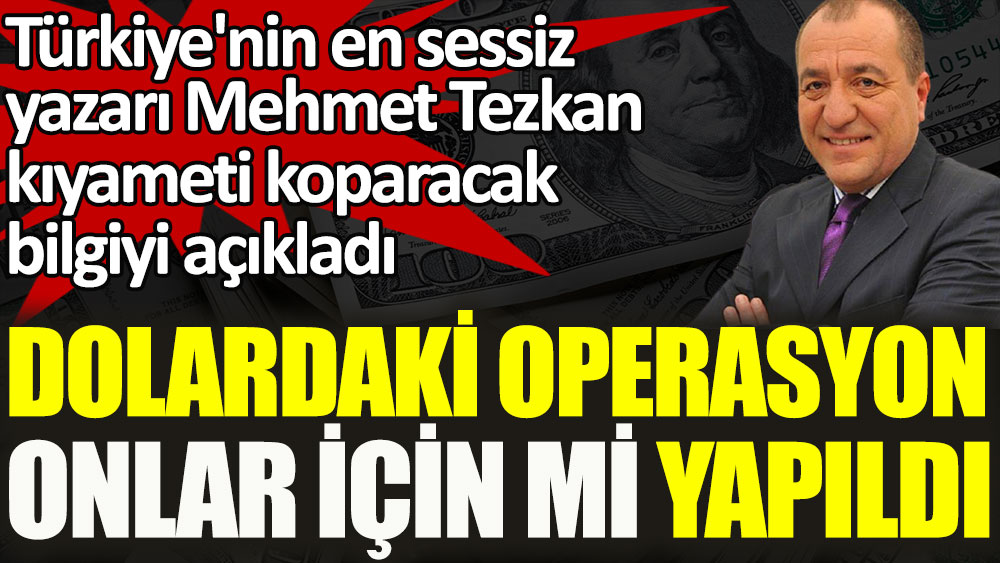 Türkiye'nin en sessiz yazarı Mehmet Tezkan kıyameti koparacak bilgiyi açıkladı