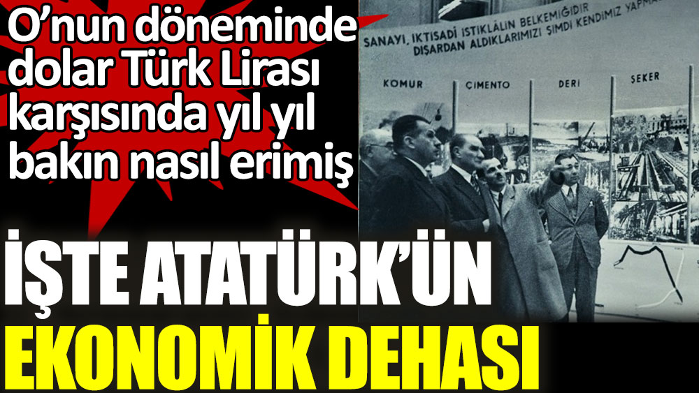 İşte Atatürk’ün ekonomik dehası.  O’nun döneminde dolar Türk Lirası karşısında yıl yıl bakın nasıl erimiş