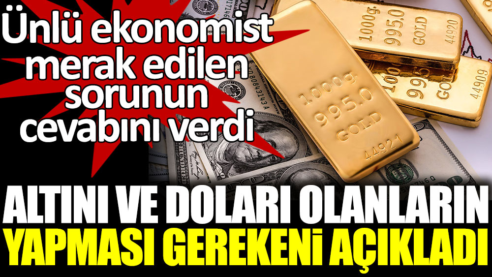 Ünlü ekonomist Tunç Şatıroğlu, altını ve doları olanların ne yapması gerektiğini açıkladı