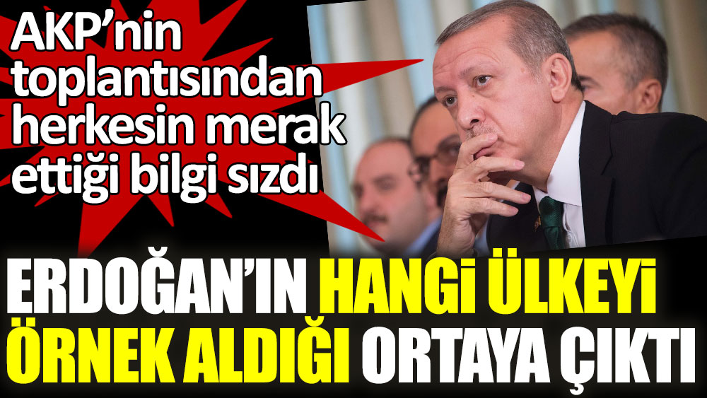 Erdoğan'ın hangi ülkeyi örnek aldığı ortaya çıktı! AKP'nin toplantısından herkesin merak ettiği bilgi sızdı