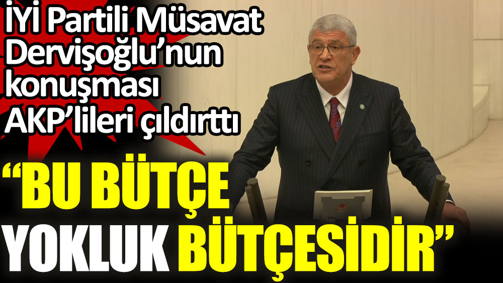 İYİ Partili Müsavat Dervişoğlu'nun Meclis'teki bütçe görüşmelerindeki konuşması AKP'lileri çıldırttı