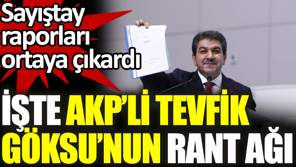 Sayıştay raporları ortaya çıkardı. İşte AKP'li Tevfik Göksu'nun rant ağı