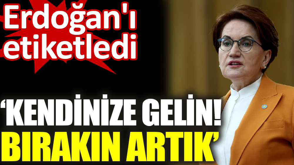 Akşener, Erdoğan'ı etiketledi ‘‘Kendinize gelin! Bırakın artık’