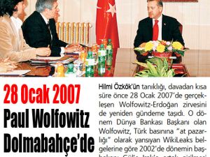 28 Ocak 2007 Paul Wolfowitz Dolmabahçe’de