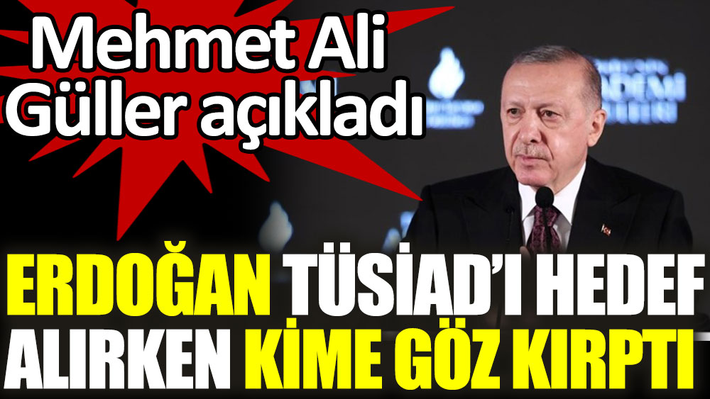 Mehmet Ali Güller, TÜSİAD'ı hedef alan Cumhurbaşkanı Erdoğan'ın kime göz kırptığını açıkladı
