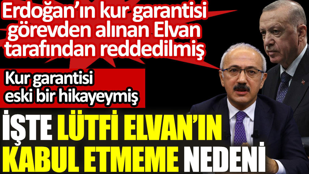 Erdoğan'ın açıkladığı kur garantisi görevden alınan Lütfi Elvan tarafından reddedilmiş! İşte Lütfi Elvan'ın kabul etmeme nedeni
