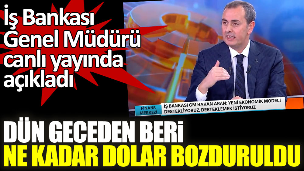 Dün geceden beri ne kadar dolar bozduruldu? Türkiye İş Bankası Genel Müdürü Hakan Aran canlı yayında açıkladı