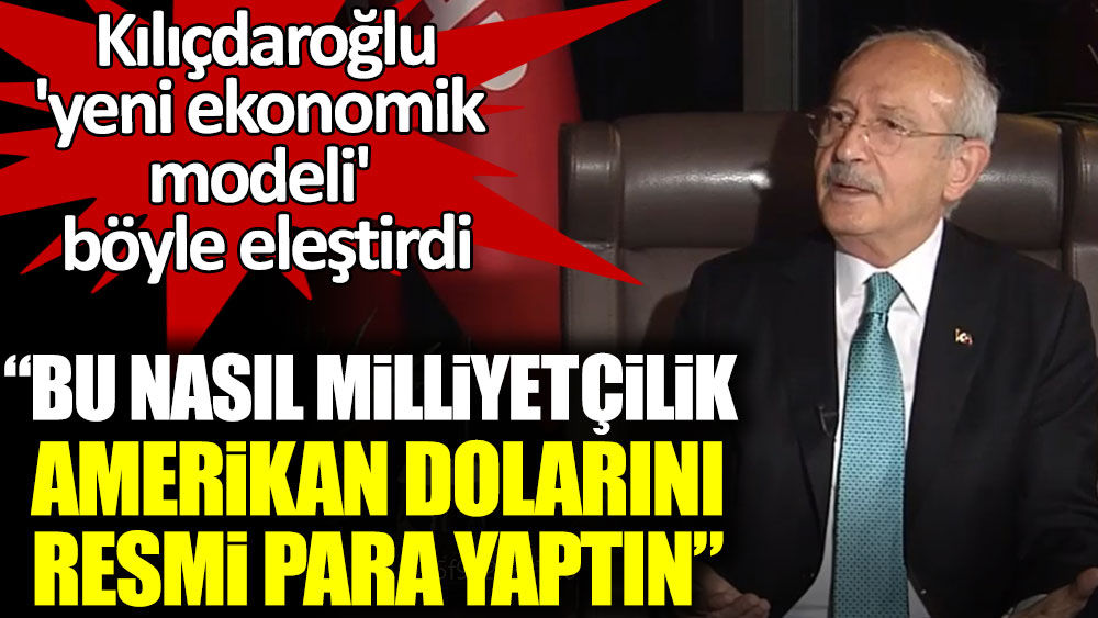 Kılıçdaroğlu 'yeni ekonomik modeli' böyle eleştirdi: "Bu nasıl milliyetçilik ya? Amerikan dolarını resmi para yaptın"