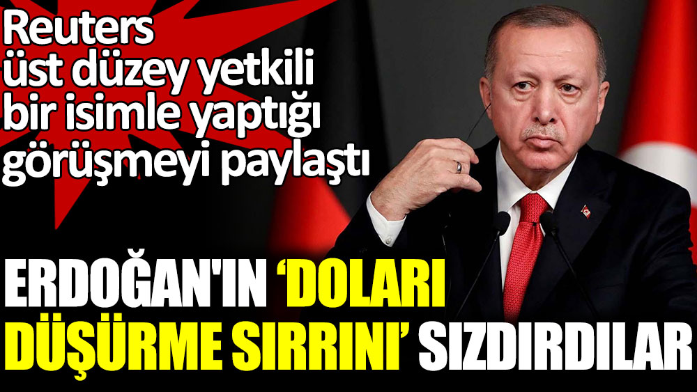 Reuters üst düzey yetkili bir isimle yaptığı görüşmeyi paylaştı. Erdoğan'ın doları düşürme sırrını sızdırdılar