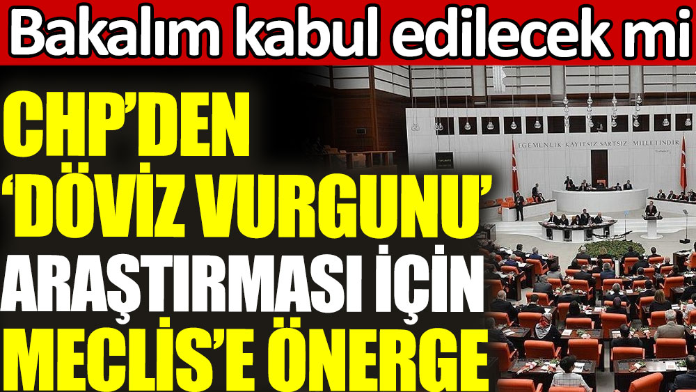 CHP'den 'döviz vurgunu' araştırması için Meclis'e önerge. Bakalım kabul edilecek mi