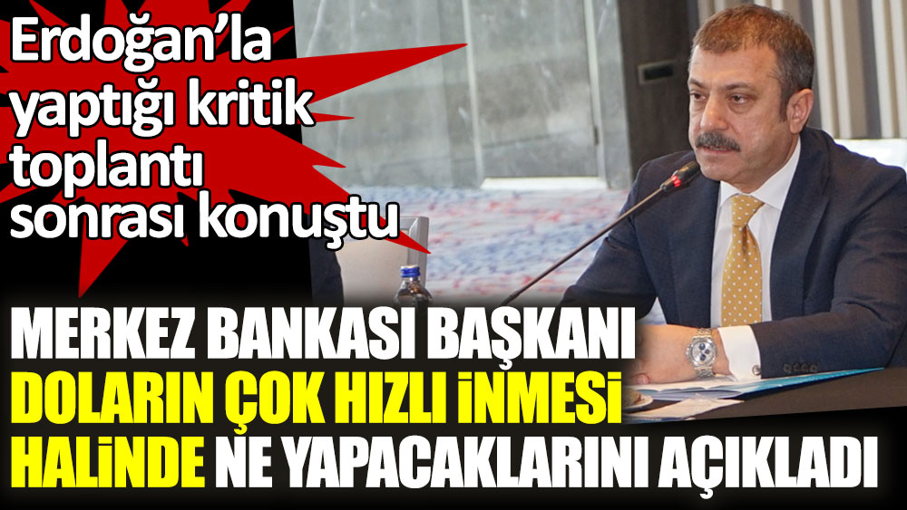 Merkez Bankası Başkanı Şahap Kavcıoğlu doların çok hızlı inmesi halinde ne yapacaklarını açıkladı
