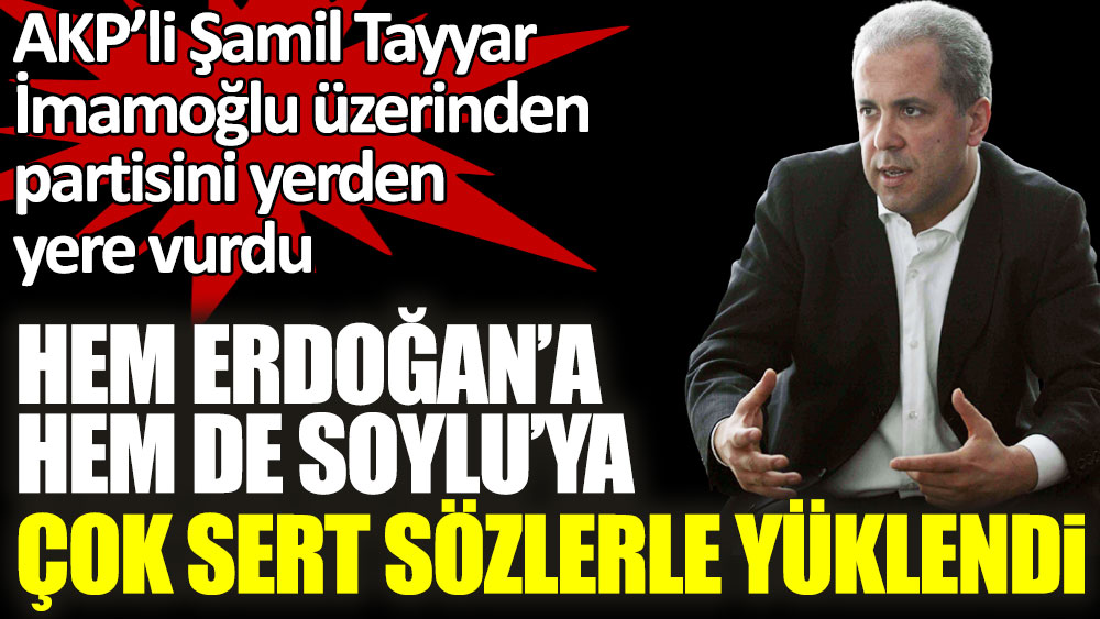 AKP’li Şamil Tayyar hem Erdoğan'a hem de Soylu'ya çok sert sözlerle yüklendi! Ekrem İmamoğlu üzerinden partisini yerden yere vurdu