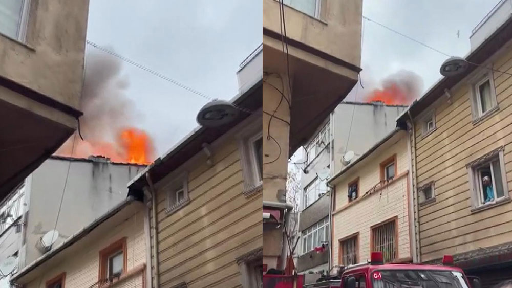 3 katlı binada yangın çıktı