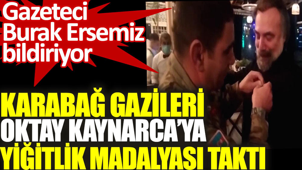 Karabağ gazileri Oktay Kaynarca’ya yiğitlik madalyası taktı. Gazeteci Burak esremiz bildiriyor