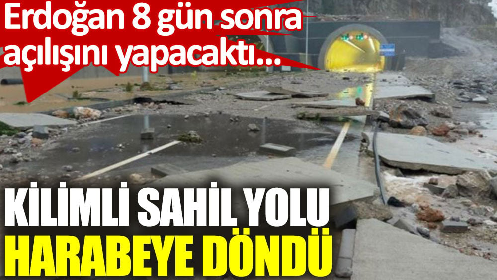 Erdoğan'ın açılışını yapacağı Kilimli Sahil Yolu harabeye döndü