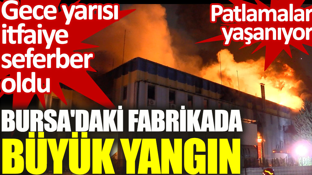 Bursa'da fabrika yangını. Gece yarısı itfaiye ekipleri seferber oldu