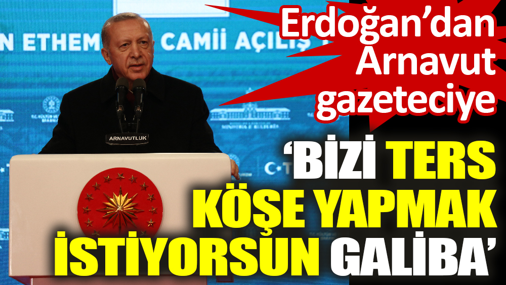 Erdoğan’dan Arnavut gazeteciye ‘Bizi ters köşe yapmak istiyorsun galiba’