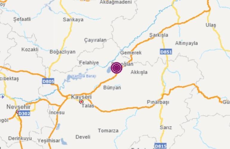 Kayseri'de 4,9'luk depremin ardından 20 artçı sarsıntı oluştu